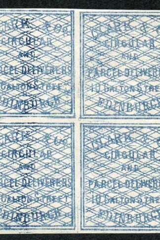 Circular Delivery SGCD3 Clark and Co. 1/4d blue mint block