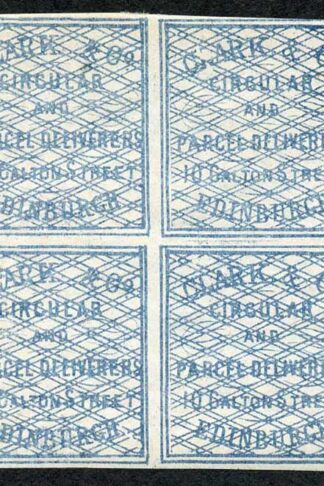 Circular Delivery SGCD3 Clark and Co. 1/4d blue mint block