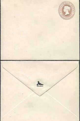 EP30 QV 1d Pink Envelope Size H Mint Ornate Bird on Flap