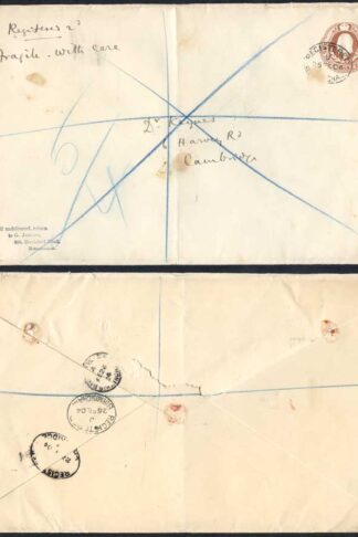 ES35 KEVII 3d Stamp to Order Registered Envelope Used