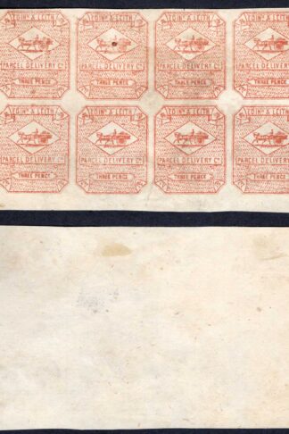 SGCD19 3d Brown Red Edinburgh and Leith Circular Delivery Stamp Block 8 No Gum
