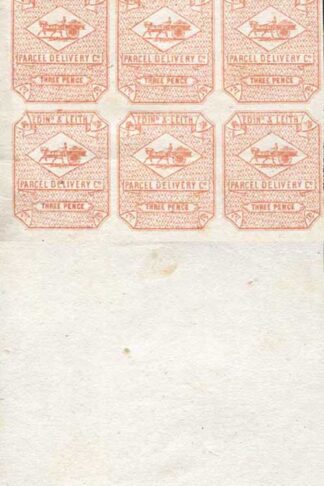 SGCD19 3d Brown Red Edinburgh and Leith Circular Delivery Stamp Block 9 No Gum