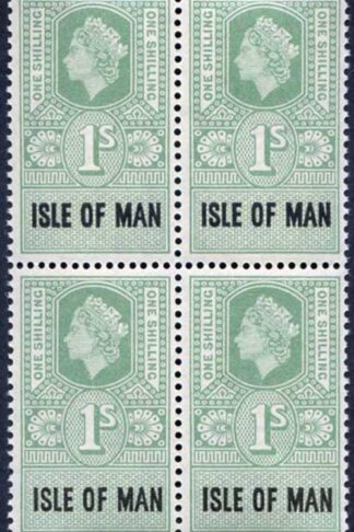 Isle of Man 1960 QEII 1/- Revenue Stamp U/M Block of Four