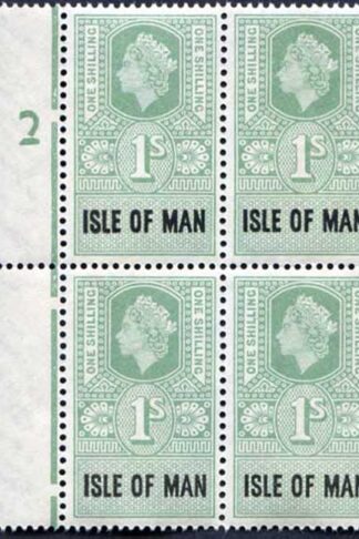 Isle of Man 1960 QEII 1/- Revenue Stamp U/M PLATE Block of Four