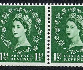 SB64 1 1/2d Wmk Edward Booklet Pane of 2 Cylinder 14 No Dot
