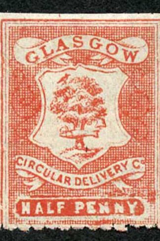 Circular Delivery SGCD21a Glasgow 1/2d dull scarlet mint (pin perf 10 1/2)