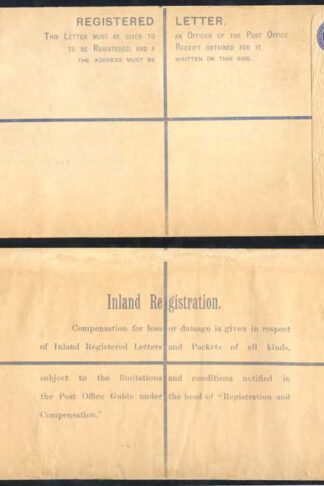 RP23 QV 2d Blue Registered Envelope size K Mint