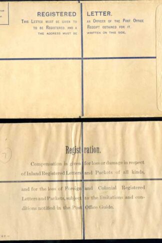 RP29 KGV 3 1/2d Blue Registered Envelope size K Mint
