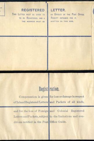 RP29 KGV 3 1/2d Blue Registered Envelope size K Mint