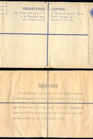 RP29 KGV 3 1/2d Blue Registered Envelope size K Mint