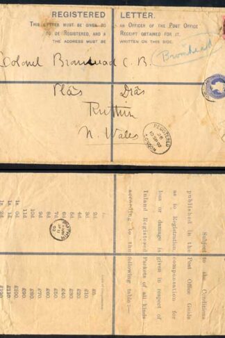 RP22 QV 2d Blue Registered Envelope size K Uprated