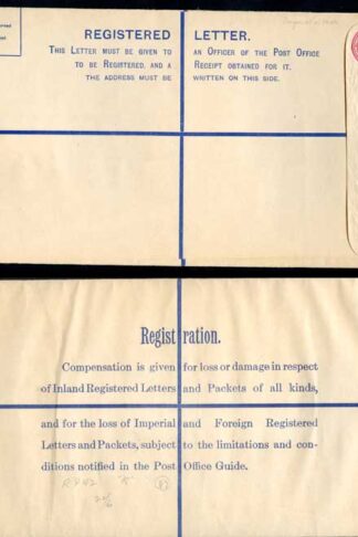 RP42 KGV 4 1/2d Puce Registered Envelope size K Mint