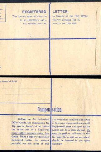 RP54 KGVI 5 1/2d Brown Registered Envelope size K Mint