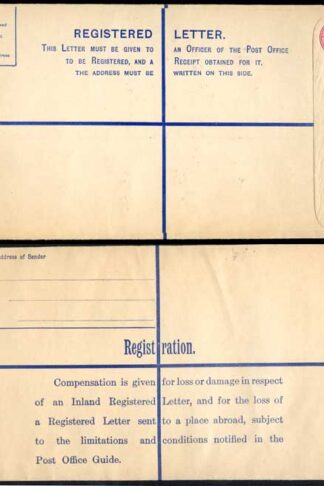RP45 KGV 4 1/2d Puce Registered Envelope size K Used