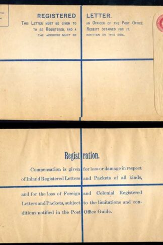 RP42 KGV 4 1/2d Puce Registered Envelope size K Mint