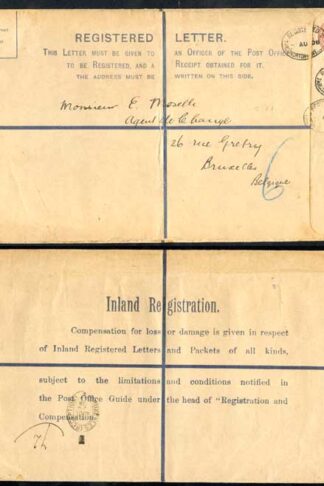 RP25 KEVII 3d Registered Envelope size K Used Printing Code KA.Stamp Removed