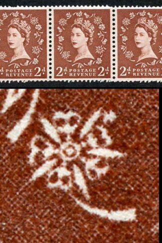 2d Light Red Brown Spec S38w Dot On Rose Flaw U/M Strip 5