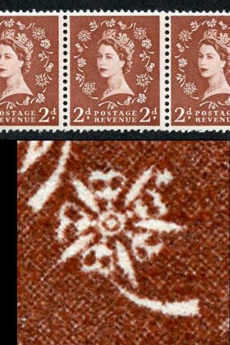 2d Light Red Brown Spec S38w Dot On Rose Flaw U/M Strip 5