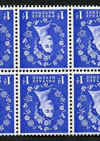 SB39a 1d Wmk Crowns Inverted Graphite Line Booklet Pane of 6 U/M