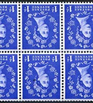 SB39a 1d Wmk Crowns Inverted Graphite Line Booklet Pane of 6 U/M