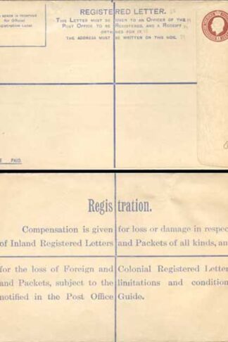 RP28 KGV 3d Brown Registered Envelope GF under the Flap Size H MINT