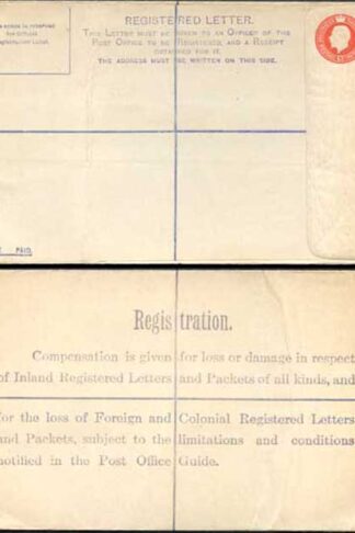 RP34 KGV 5d Orange Registered Envelope EP under the Flap Size H Flap 6 MINT