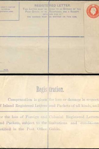 RP30 KGV 5d Orange Registered Envelope GP under the Flap Size H Flap 6 MINT