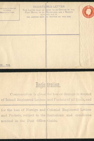 RP30 KGV 5d Orange Registered Envelope GP under the Flap Size H Flap 6 MINT