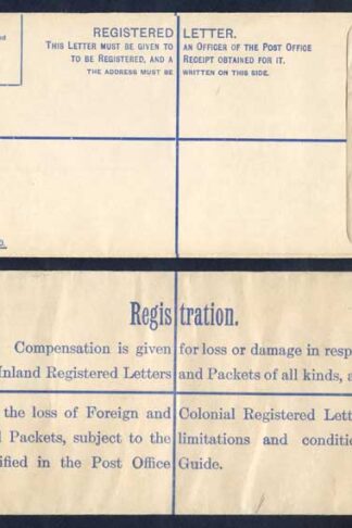 RP39 KGV 4 1/2d Registered Envelope size H2 Mint