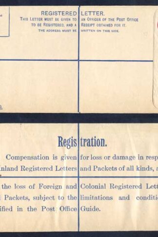RP39 KGV 4 1/2d Registered Envelope size H2 Mint