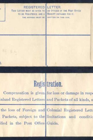RP39 KGV 4 1/2d Registered Envelope size H2 Mint