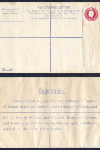 RP39 KGV 4 1/2d Registered Envelope size H Mint
