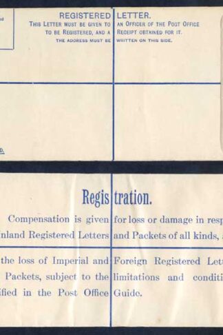 RP42 KGV 4 1/2d Registered Envelope size H2 Mint
