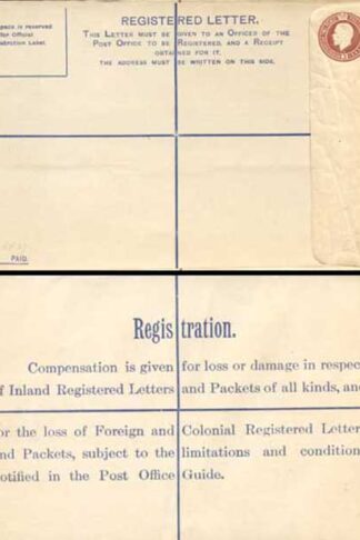 RP27 KGV 3d Brown Registered Envelope EE under the Flap Size H MINT
