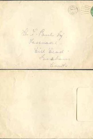 ES42 KGV 1/2d Green Envelope Stamp 29 Used London Cancel