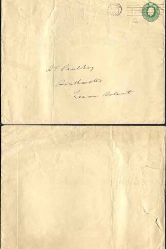 ES42 KGV 1/2d Green Envelope Stamp 29 Used London Cancel