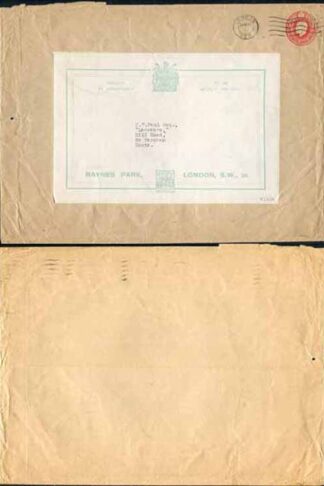 ES43 KGV 1d Scarlet Envelope Stamp 30 Used London Cancel