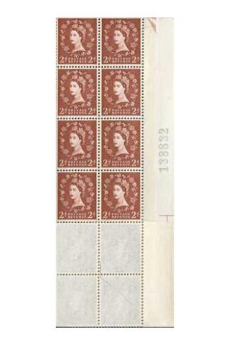 S46d 2d Light Red Brown Crowns Wmk Blue Phosphor U/M Block 32