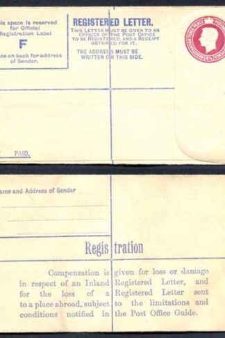 RP47 KGVI 4 1/2d Registered Envelope Size F Mint