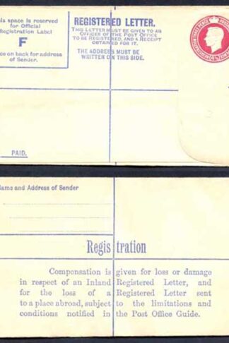 RP47 KGVI 4 1/2d Registered Envelope Size F Mint