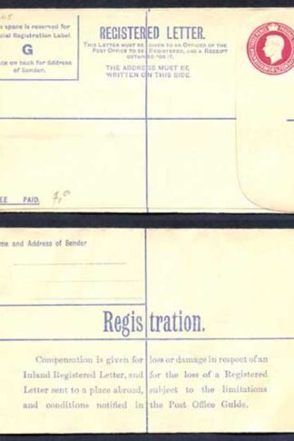 RP47 KGVI 4 1/2d Registered Envelope Size G Mint
