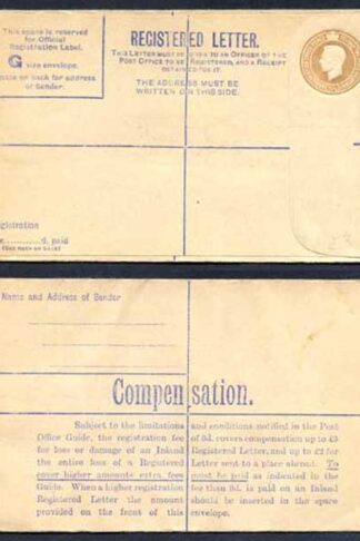 RP59 KGVI 5 1/2d Registered Envelope Size G McCorquodale and Co Ltd Under Flap