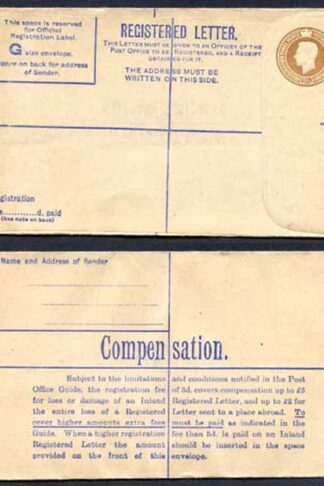 RP59 KGVI 5 1/2d Registered Envelope Size G McCorquodale and Co Ltd Under Flap