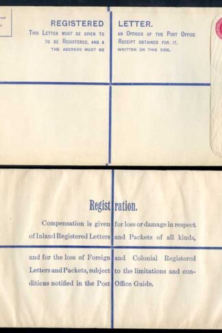 RP38 KGV 4 1/2d Puce Registered Envelope Size K Mint