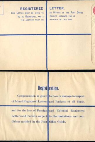 RP39 KGV 4  1/2d Puce Registered Envelope Size K Mint No Code Letter