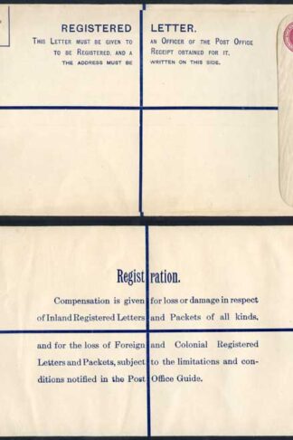 RP39 KGV 4  1/2d Puce Registered Envelope Size K Mint Code Letters K.T.