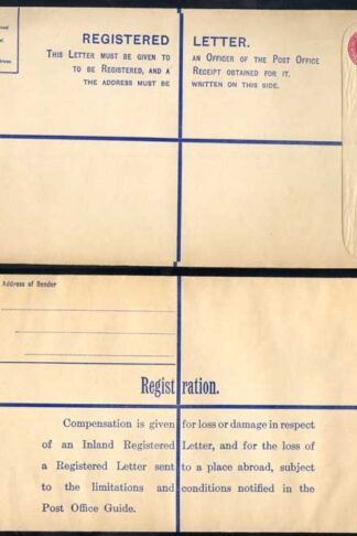 RP45 KGV 4  1/2d Puce Registered Envelope Size K Mint