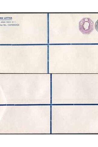 KGVI and QEII 6d and 1/9 Compound PRIVATE Registered Envelopes RSP10 Size J