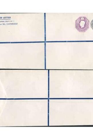 KGVI and QEII 6d and 1/9 Compound PRIVATE Registered Envelopes RSP10 Size J