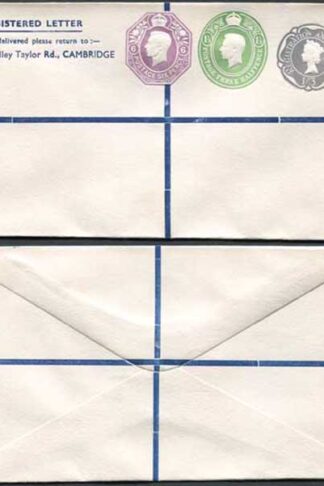 KGVI and QEII 6d 1 1/2d and 1/9 Compound PRIVATE Registered Envelope RSP11 Size